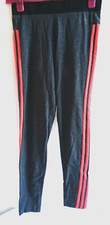 WOMEN'S ADIDAS (10) GREY RED CROPPED SPORTS WORKOUT GYM YOGA RUN LEGGINGS