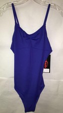 Capezio 1469 Women's Large 10-12 Blue ABT Camisole Pinch Front V-Back Leotard