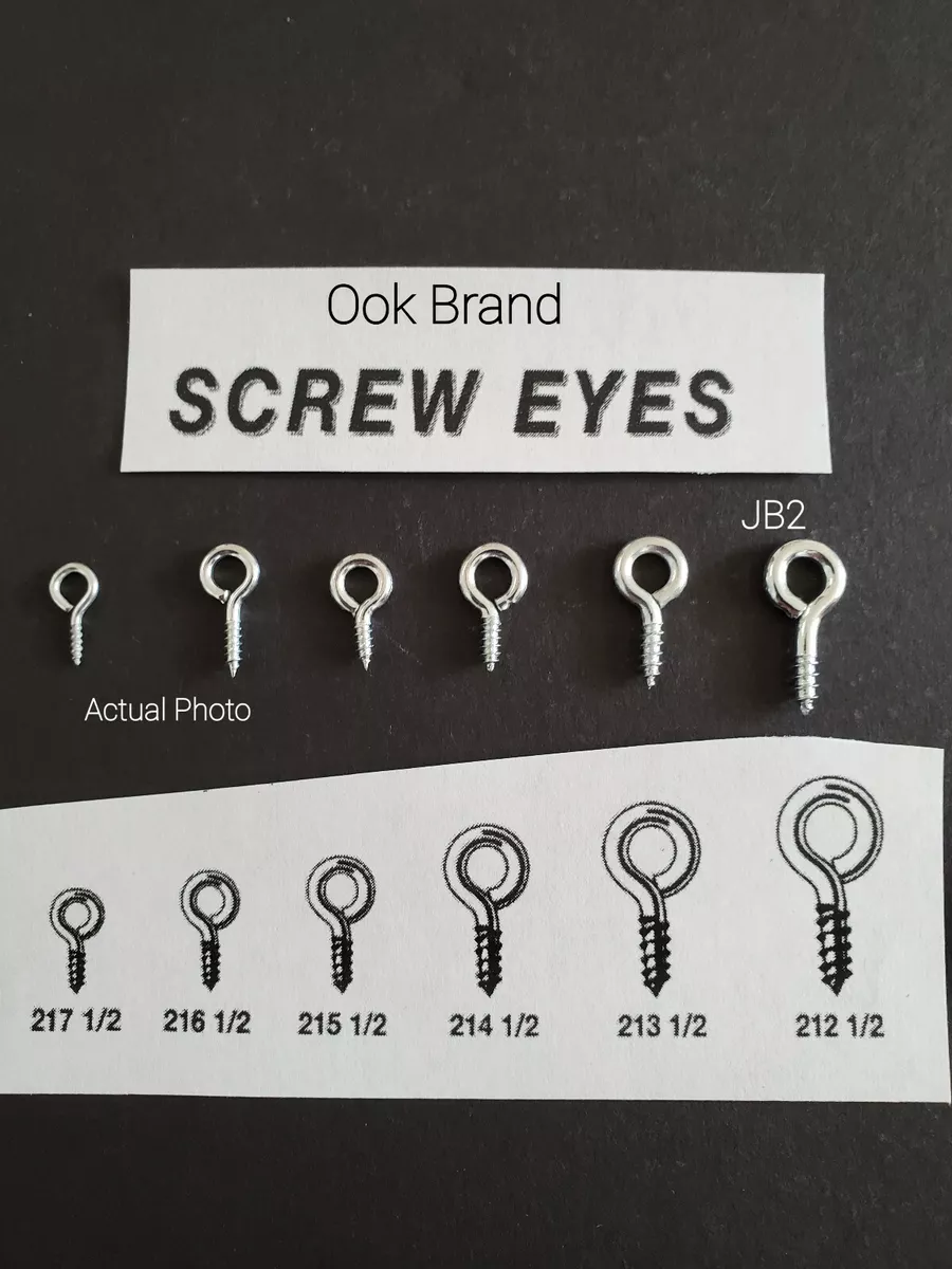 100 Screw Eyes Metal Eye Hooks, Various Sizes