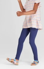 NEW Lot of 2 pr Cat & Jack Girls Leggings Pants - Navy Blue S 6/6X