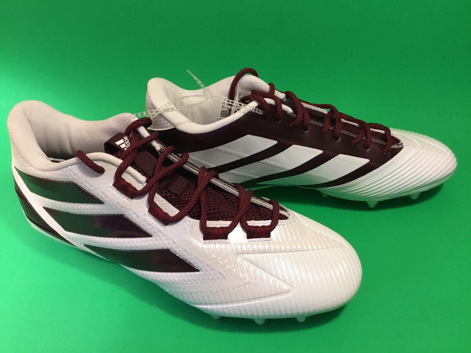 New ADIDAS FREAK CARBON LOW Men’s Football Cleats Size 12.5 White w/Dark Red thumbnail 11