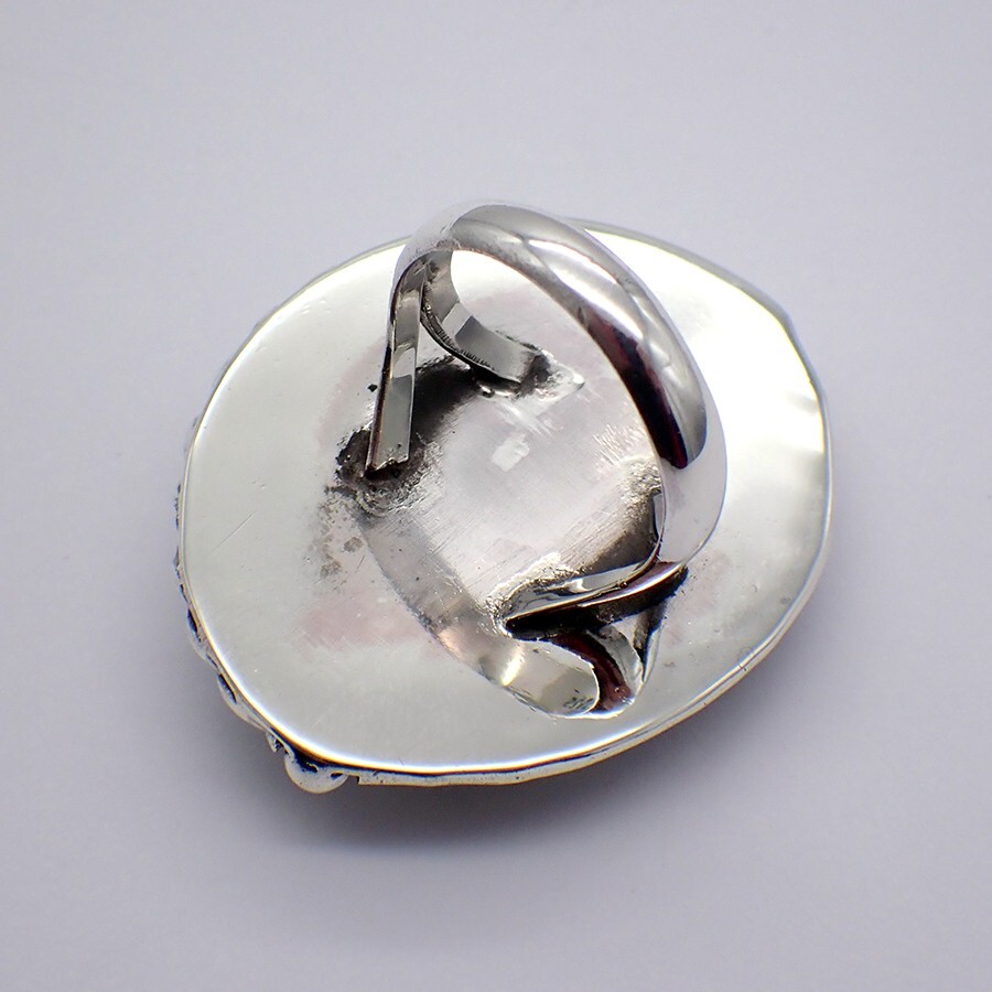 Turquoise Cabochon Statement Ring Sterling Silver - image 3