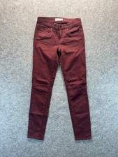 Madewell Jeans Women's 25 Skinny Skinny Maroon Stretch 28x28 Mid Rise