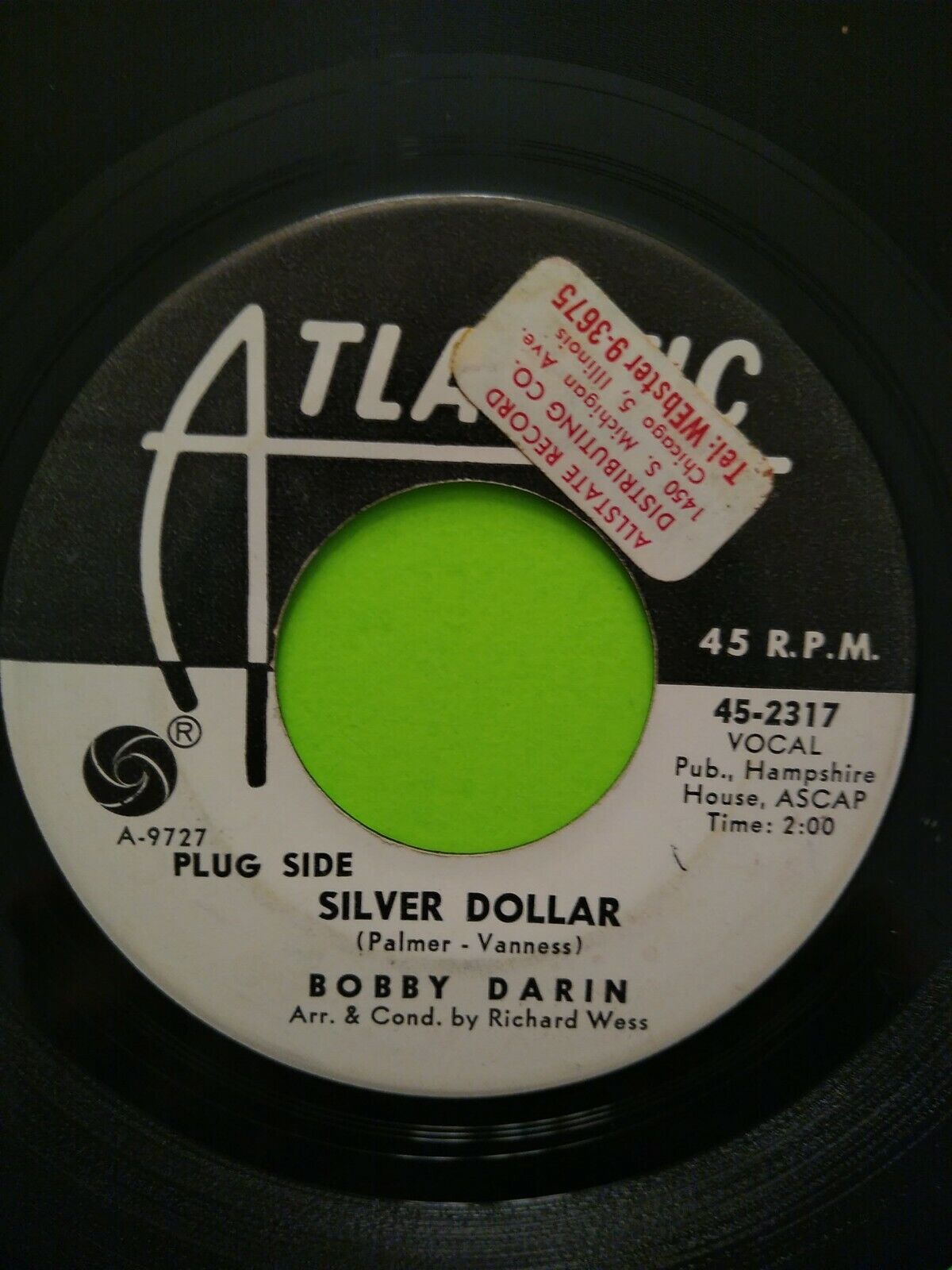 Bobby Darin : Silver Dollar / The Breaking Point 7" 45 RPM Vinyl Record 1966