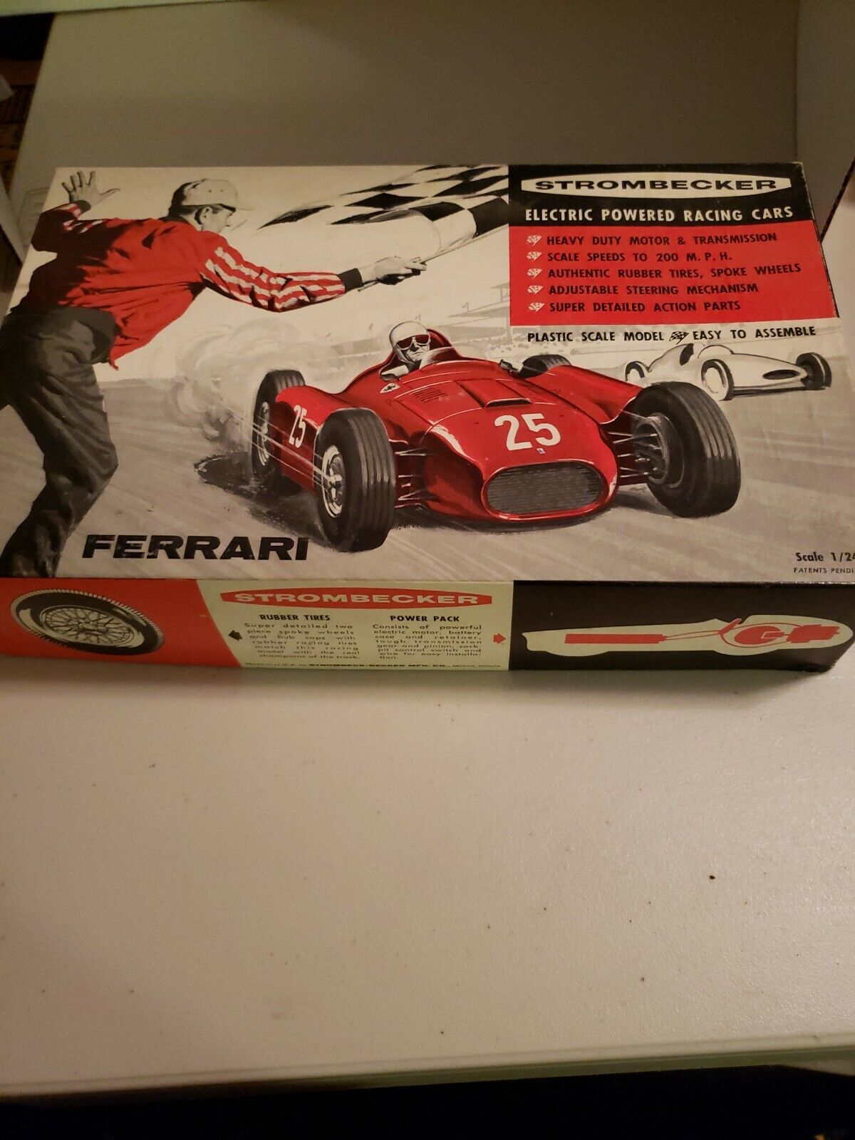 Strombecker BOX ONLY Ferrari Electric Powered Racing Car Vintage