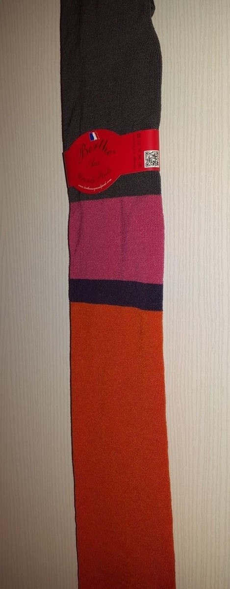 Leggings Opaques Berthe Aux Grands Pieds - Coton Fil D'Écosse Bicolore Rouge Grenat/framboise, Sans Pieds, Neuf Avec étiquettes