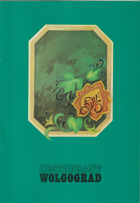 DDR Karl Marx Stadt Interhotel Stadt Moskau Getränkekarte Restaurant Wolgograd