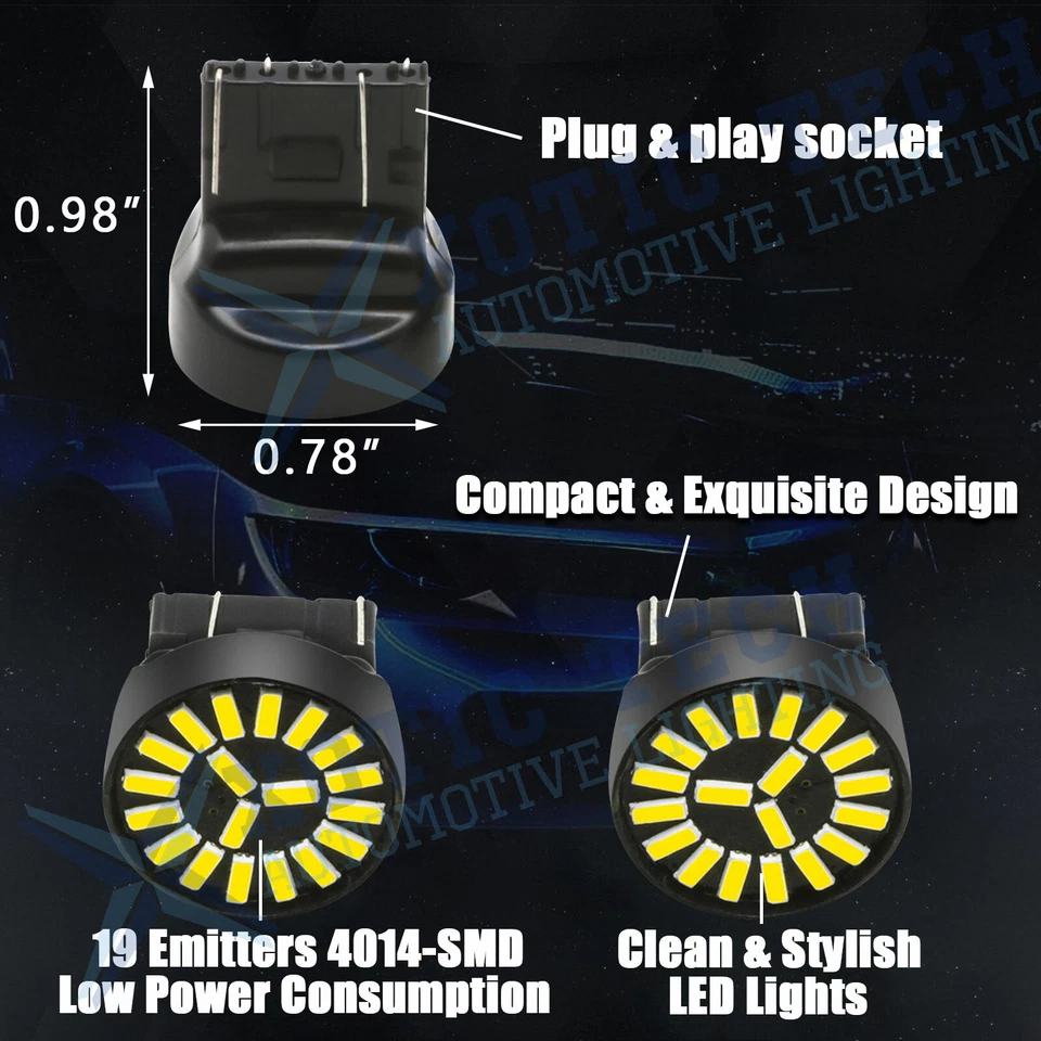 2x 7443 7444NA 7440 7505 Super Blanco 6000K Luz de circulación diurna DRL LED Bombillas Foto 3 de 4