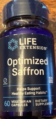 Life Extension Optimized Saffron with Satiereal 60 Veggie Caps Egg-Free, Fish