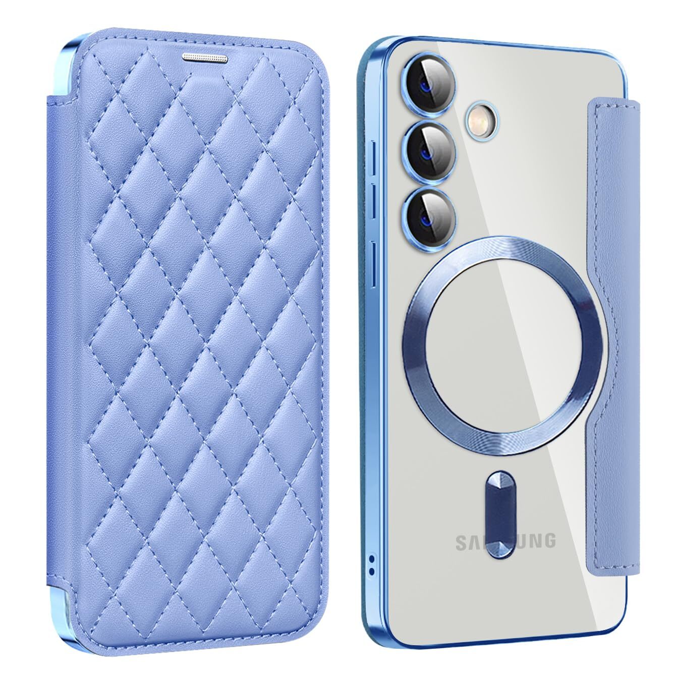 MuZiF for Galaxy S24 Plus Case Notebook Type Magsafe Compatible Clear Back  971
