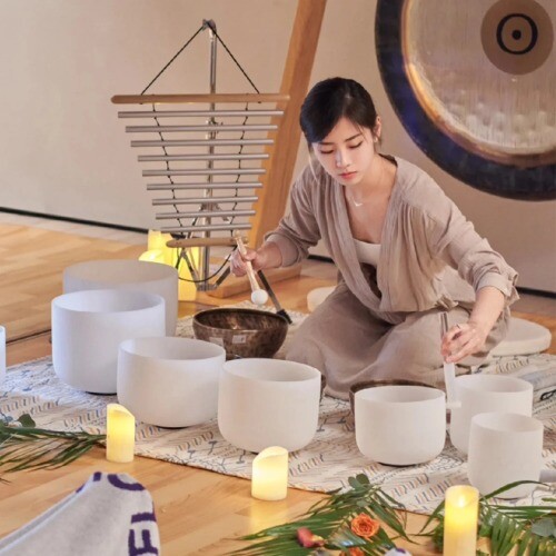 7-12/6-12 Inch Crystal Singing Bowls Chakra Set of 7pcs with 2 Pcs Carrying Case - Picture 2 of 27
