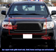 Fits 2005-2010 Toyota Tacoma Main Upper Stainless Black Mesh Grille Insert Fits 2005-2010 Toyota Tacoma Main Upper Stainless Black Mesh Grille Insert