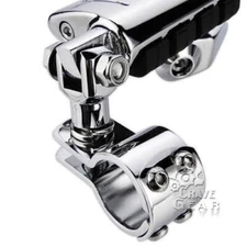 Chrome Foot Peg Mounting Bracket For Harley 1" and 1.25" Highway Crash Bar Guard