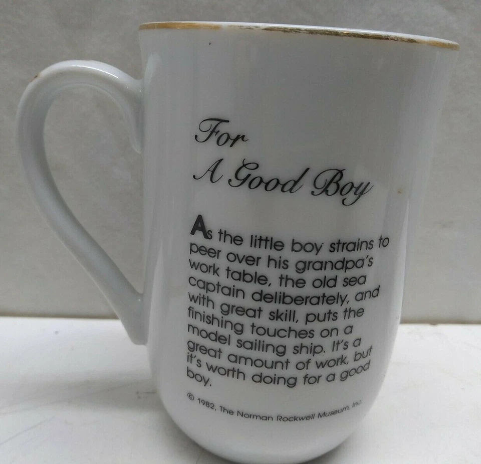 Norman Rockwell 4 Coffee Mug Soup Beer Mug Tea Milk Glass Cup with Caption White - Image 4 of 4