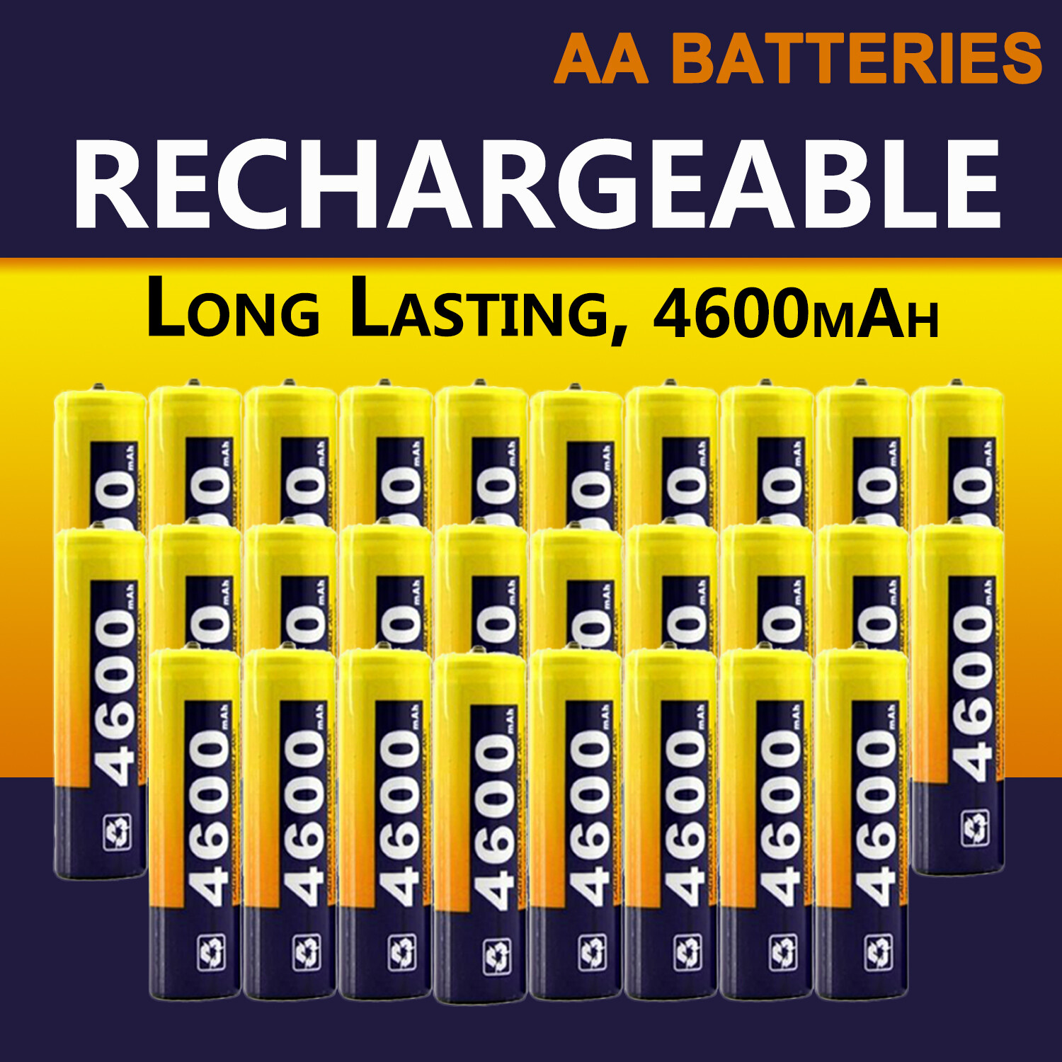 AA Rechargeable Batteries 4600mAh High Capacity Batteries 1.2V NiMH Pre-Charged-image