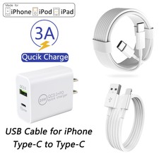 New USB-C Fast Charger Type-C Cable For Apple iPhone 15 14 13 12 11 Pro Max LOT