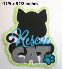 RESCUE CAT TITLE PETS scrapbook premade paper piecing 3D die cut BY Rhonda
