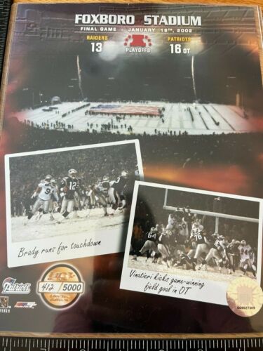 Tom Brady New England Patriots Raiders January 19 2002 412/5000 AFC Championship