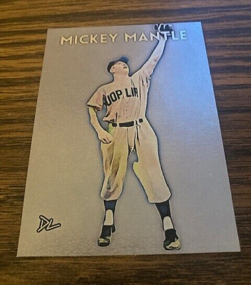 Mickey Mantle Platinum Plated Artist Signed Jolin Miners Card 1/1