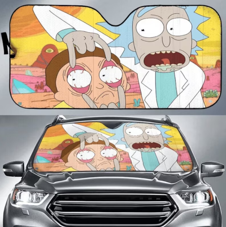 Funny Rickk And Mortyy Car Auto Sun Shades