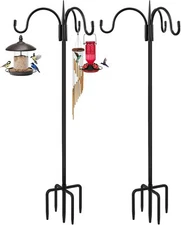 FEED GARDEN 92 Inch Adjustable Shepherd Hook With Squirrel Baffles - Heavy Duty