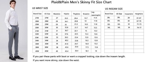 Plaid&Plain Men's Skinny Stretchy Khaki Pants Colored Pants Slim Fit Slacks (Co) - Picture 10 of 20