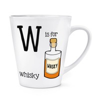 Brief W Ist FüR Whiskey 341Ml Latte Becher Tasse - Scotch Lustig Alphabet
