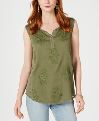 style & co embroidered top