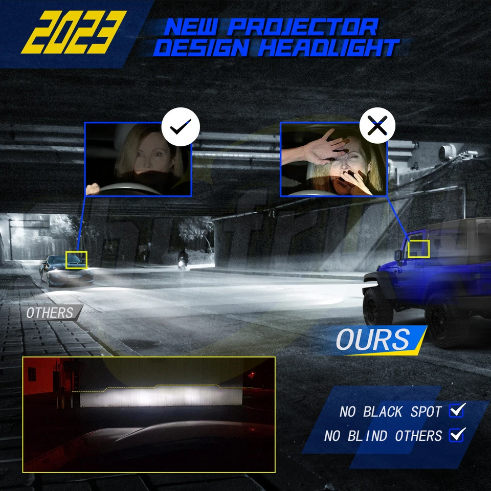 4pcs '' LED Headlights Hi/Lo For Chevrolet R1500 R2500 Suburban 1989-1991 Foto 4 de 4