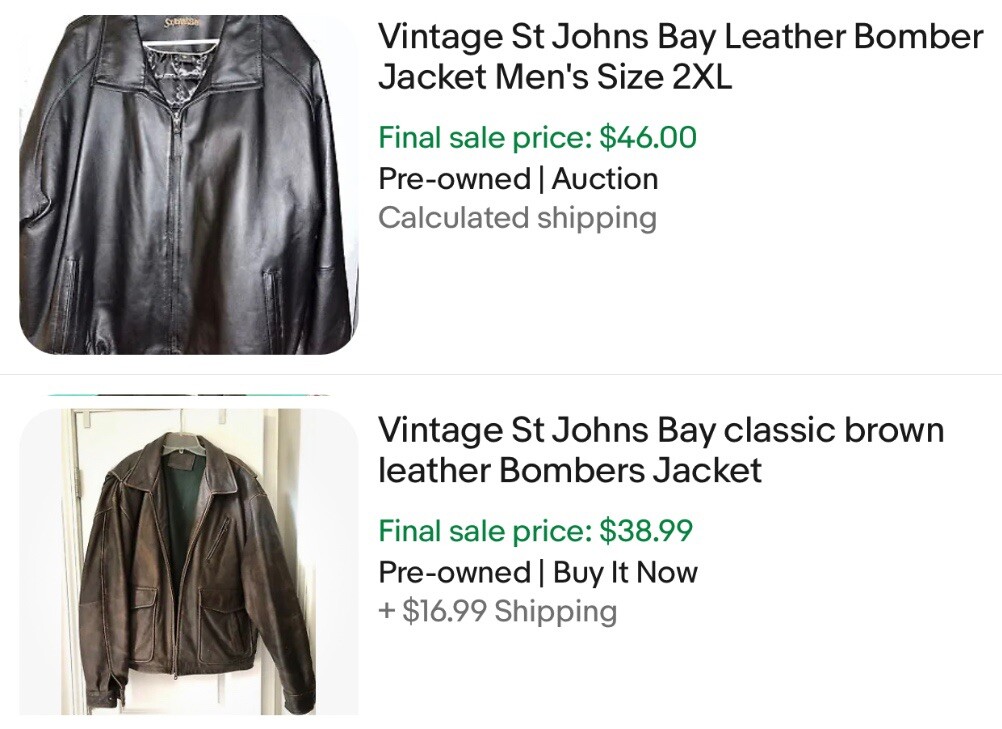 Vintage St. John's Bay Sportswear Genuine Leather Bomber Vintage St. John's Bay Sportswear Genuine Leather Bomber
