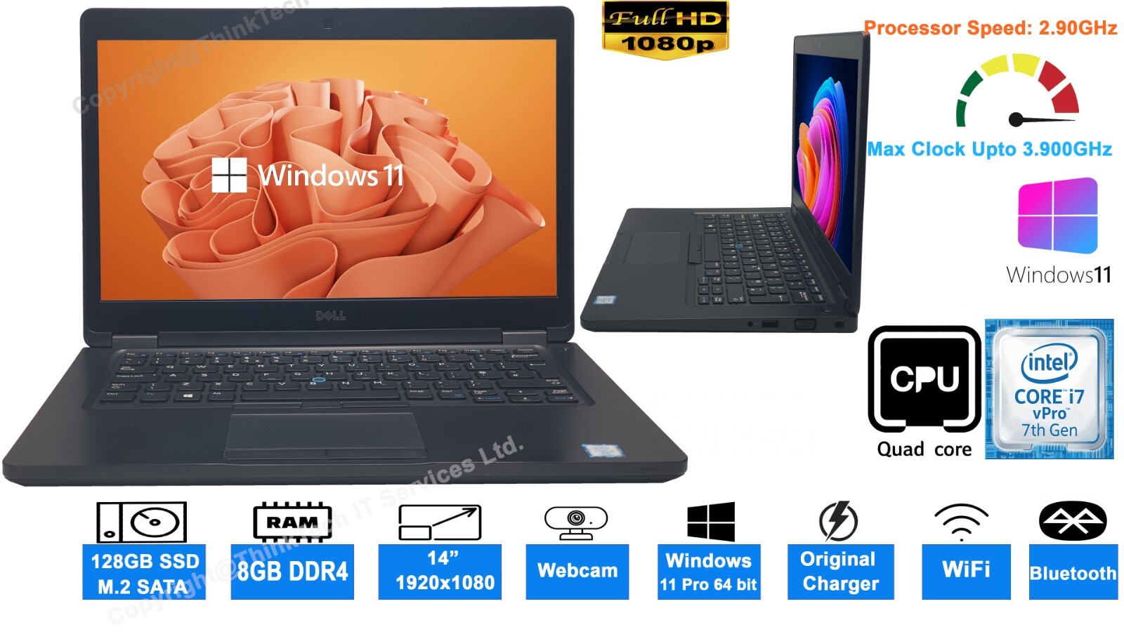 WINDOWS 11 LAPTOP Dell Latitude 5480 14" Quad Core i7-7820HQ 128GB SSD 8GB  FHD – ASA College: Florida