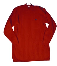 Liz Claiborne Tunic Sweater Womens M Red Lambs Wool Angora Shoulder Pads Vintage