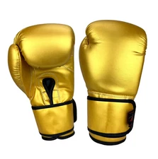 Golden Boxing Gloves Kickboxing MMA Muay Thai Training Sparring Gold Gloves