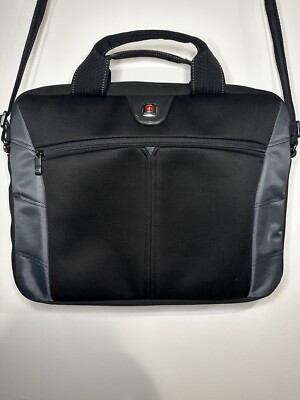 Black Laptop Bag  w/ Adjustable Strap Carey Handle Swissgear 15'' x 16''