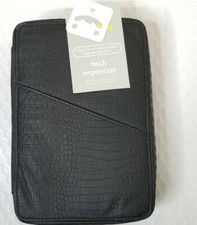 Heyday Tech Organizer Croc Case Zipper Bag - Black - 7  in H x 5 in W x 2 in D