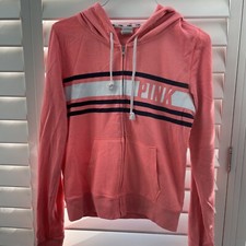 Women s PINK Hoodie full zip size Medium