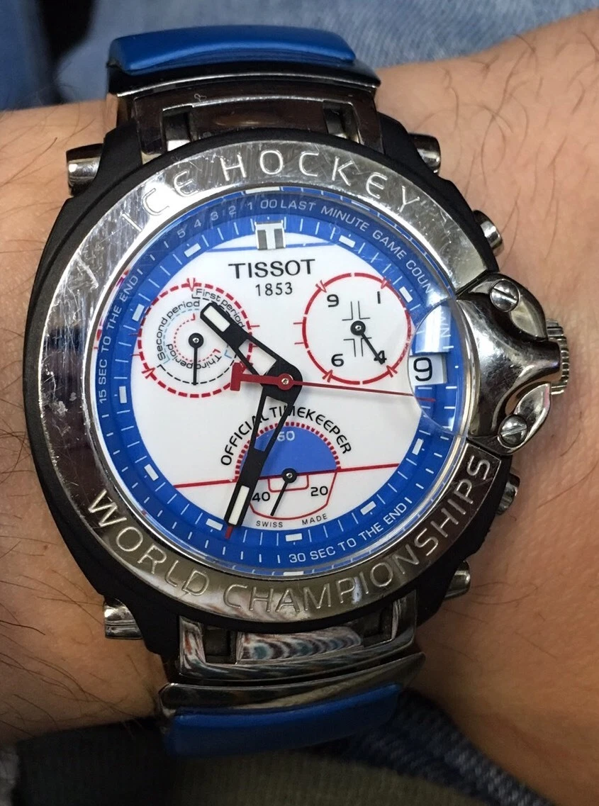 Menand#039;s Tissot T-race Ice-T Watch 1853 Ice Hockey World Championships Official eBay