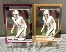 (2) 2024 Clearly Donruss MAXX CROSBY #/75 Purple & #/199 Orange Acetate🔥Raiders