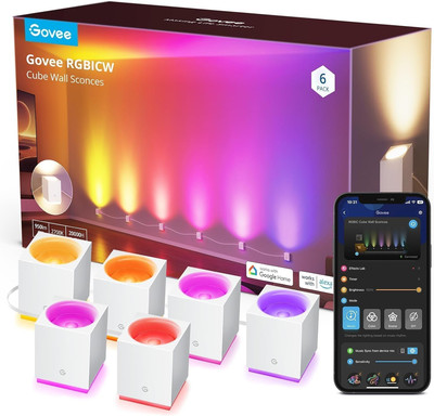 Cube Wandleuchten, RGBIC LED Wandleuchte funktioniert mit Alexa, Wifi Smart Lights für 