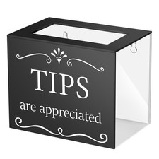 Tip Jars for Money Acrylic Tip Cash Box Donation Tip Bucket 6x4x5 Inch4310