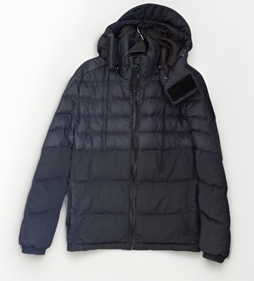 HUGO BOSS PADDED QUILTED INSULATED BLUE PUFFER HOODED JACKET COAT