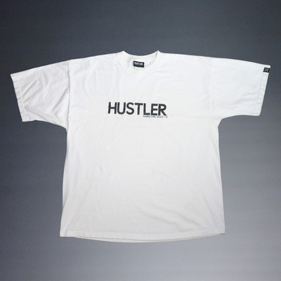 VINTAGE HUSTLER HARDCORE SINCE 74 ORIGINAL WHITE T-SHIRT SIZE XXL