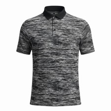 Under Armour Mens ISO-Chill Golf Performance Black Grunge Polo Shirt Size Small