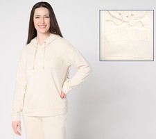 Anybody Women's Top Sz M French Terry Message Hoodie White A692372