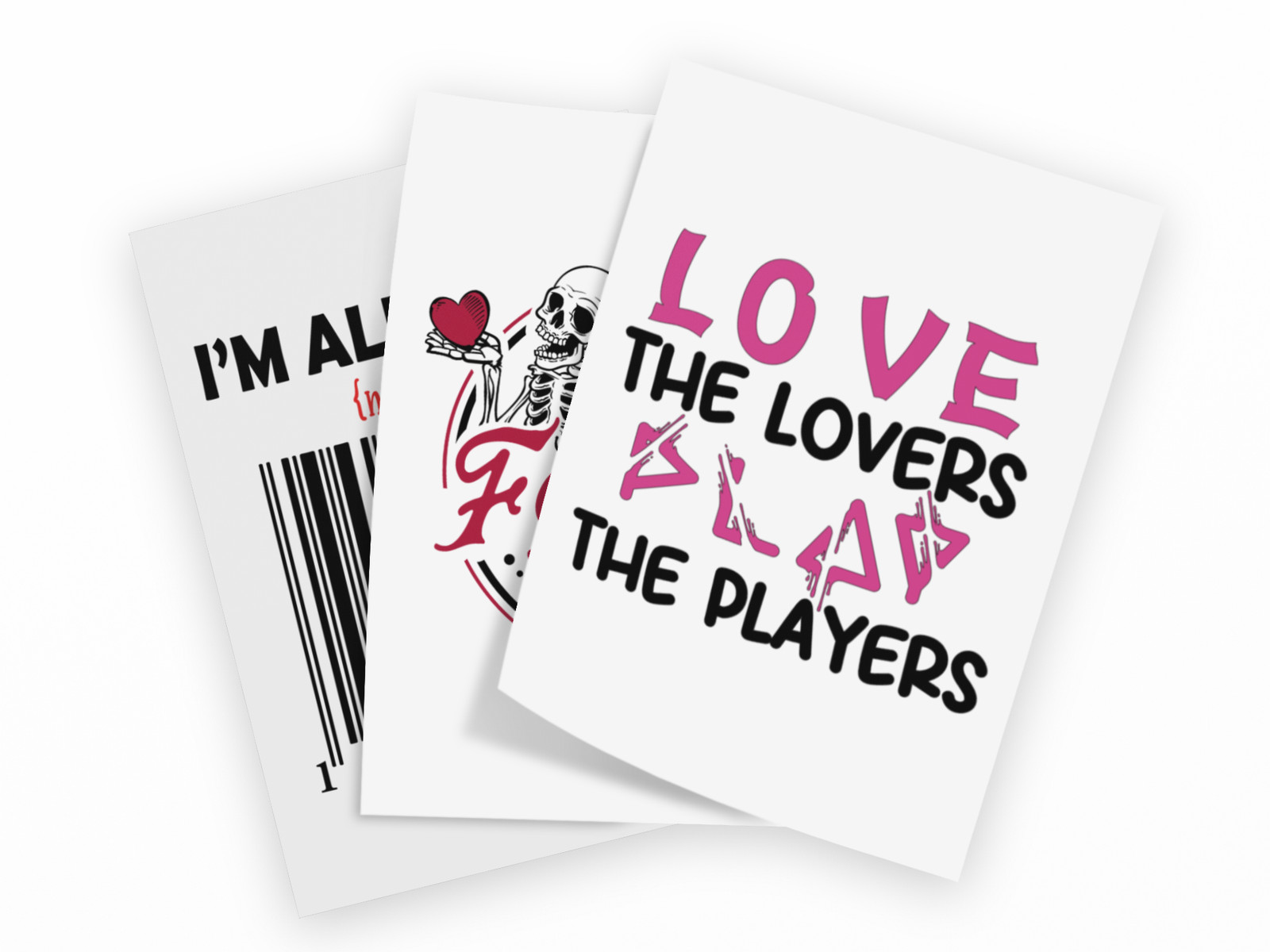 Valentine Design DTF Transfers Set of 6
