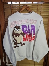 Vintage 90s 1996 Freeze Taz Looney Tunes Crewneck Sweatshirt Men's Large Funny