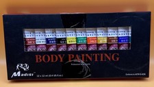 Madisi Body Face Painting Color Halloween Festival 12 Tubes 12 ml. .4 Oz 