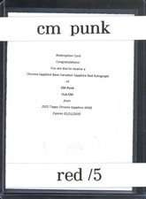 2025 Topps Chrome WWE Sapphire CM PUNK #CLA-CM Red Variation Auto /5 REDEMPTION