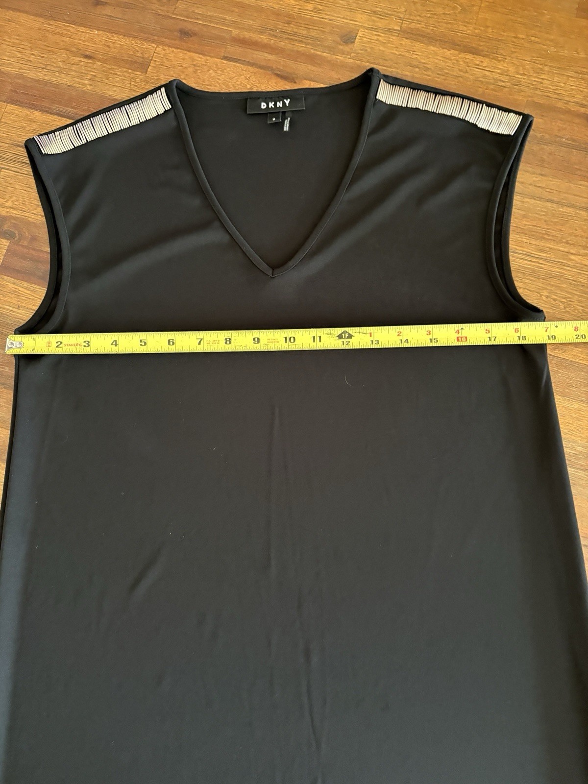 DKNY Basic Black Midi Slip Size Medium Dress V-Ne… - image 10