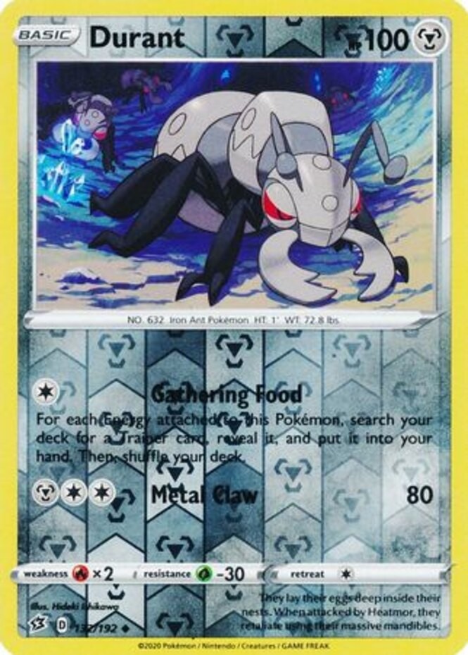 Durant - 132/192 - Uncommon - Reverse Holo (Lp) Rebel Clash - Metal Pokémon